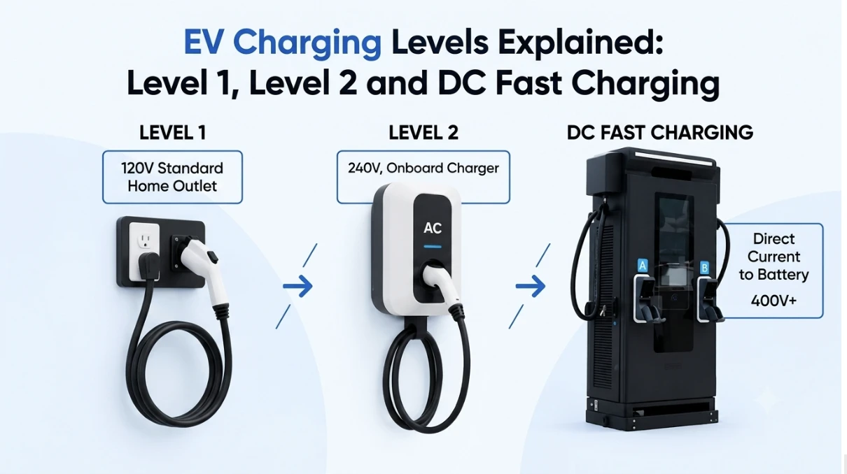EV Charging Levels Explained: Level 1, Level 2 and DC Fast Charging